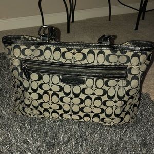 Coach Black & Gray Signature Shoulder Bag